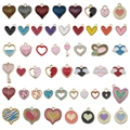 Set di 50 ciondoli a cuore in lega smaltata colorata per creazione di gioielli fai-da-te - Serie Cuore Smaltato (HK678)