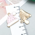 Pink and gold Christmas hat alloy pendants for DIY jewelry making and bracelets - Pink Enamel Christmas Hat Style (24815)