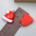 Ciondolo a forma di cappello di Babbo Natale in resina per collane e bracciali fai da te - 17x21mm / Cappello di Babbo Natale in Resina Rossa (17010)