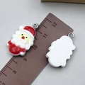 Ciondolo Babbo Natale in resina colorata con anello in metallo per gioielli fai-da-te - 14x25mm / Babbo Natale in Resina Rossa (17012)