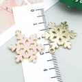 Pink enamel snowflake pendant charm for DIY jewelry making with metric ruler for size - Pink Enamel Snowflake Style (24974)