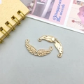 Golden wing charms with rhinestones for DIY bracelets and necklaces jewelry making - Wing Style (11592)
