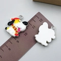 Cartoon Welpe Harz Anhänger mit Weihnachtsmütze für DIY Weihnachtsschmuck Zubehör - 22x18mm / Weißer Harz-Schalhund (24263)