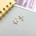 Polished gold starfish pendants with attachment loops for DIY jewelry making - Starfish Style (11594)