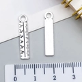 Pendentif règle en alliage argent antique avec graduation pour bijoux DIY créatifs - Règle Droite (12157-2)