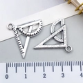 Pendentif vintage en argent avec règle et rapporteur pour la création de bijoux DIY - Règle Style 2 (12158)