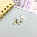 Golden whale tail charm pendants for DIY jewelry making in a minimalist polished finish - Mermaid Tail Style (11597)