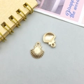 Golden shell-shaped alloy pendants for DIY necklaces and bracelets accessories - Shell Style (11599)