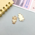 Detailed owl shaped gold alloy pendants for DIY jewelry making and crafting charm sets - Owl Style B (11600)