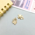 Golden four-leaf clover alloy pendants for DIY jewelry making necklaces and bracelets - Four Leaf Clover Style (11602)