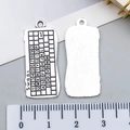 Pendentif clavier en alliage argenté vintage pour bijoux DIY, breloque de 3,4 cm - Clavier (21451)