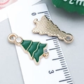 Detail of Christmas tree charms with green enamel finish and sparkling white rhinestone - Green Christmas Tree with Rhinestone (9903)