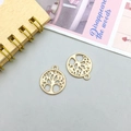 Golden Tree of Life hollow charms for DIY jewelry making and necklace pendants - Tree of Life Style C (11614)