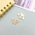 Set of two hollow butterfly charms in pale gold finish for DIY jewelry making - Butterfly Style B (11618)