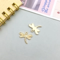 Golden dragonfly alloy pendants for DIY jewelry with detailed wing textures and loop - Dragonfly Style (11625)