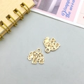 Golden elephant pendants with hollow carved details and top holes for DIY jewelry making - Elephant Style B (11634)