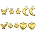 Colgantes de acero inoxidable dorado pulido con formas de corazón mariposa luna y estrella - Serie Mixta (SN1424)