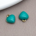 Κρεμαστό καρδιά σε Tiffany μπλε σμάλτο με κομψές επιχρυσωμένες άκρες και γάντζο - Καρδιά με Χρυσή Άκρη (T1058)