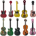 Colorful acrylic guitar and violin pendant charms set for DIY jewelry making and crafts - Mixed 10Pcs Acrylic Music Guitar Series (SN1460)