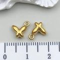 Colgantes de mariposa dorados para bisutería DIY en acero inoxidable pulido - Estilo Mariposa (T3105)