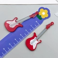 DIY colorful acrylic red electric guitar charms pendants for jewelry making 6.5cm - Red (24059)