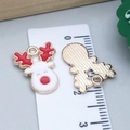 Kerst rendier hanger van emaille in rood en wit voor DIY sieraden maken hobby - Wit Rendier (9906)