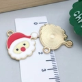 Kleurrijke emaille Kerstman bedel voor DIY sieraden met gouden achterkant en maataanduiding - Rode Kerstman (12523)