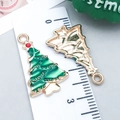 Green Christmas tree enamel alloy pendant with star top and gold trim measurement - Green Enamel Christmas Tree (12510)