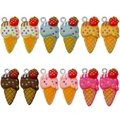 Set of 12 colorful resin ice cream cone charms for DIY jewelry making and crafts - Mixed Colors (SN1527)