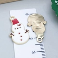 Kerst sneeuwpop emaille hanger met gouden metalen afwerking voor DIY sieraden - Witte Kerstsneeuwman (25464)