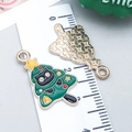Christmas tree cat pendant in green enamel finish with small bell and golden back - Green Enamel Christmas Tree Cat (25254)