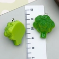 Realistic green resin broccoli pendant charms with silver metal rings for DIY jewelry making - Green Resin Cauliflower