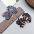 Dachshund puppy acrylic charm pendant with double-sided printing and pre-drilled hole - Brown Double Sided Printed Dachshund (24030)