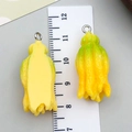 Pendentif main de Bouddha en résine jaune pour bijoux DIY, taille 4,5 cm - Yellow Resin Chayote