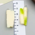 Pendentifs en résine de pousses de bambou réalistes pour création de bijoux DIY - White Green Resin Water Bamboo