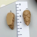 Pendentif pomme de pin en résine marron avec anneau en argent pour bijoux DIY - Brown Resin Bamboo Shoot