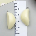 Pendentifs en résine crème avec boucles argentées pour bijoux DIY, taille 2,8 cm - White Resin Garlic