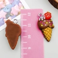 Chocolate resin ice cream cone charm with colorful sprinkles for DIY jewelry making - Coffee Brown