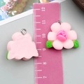 Pink resin flower charm for DIY jewelry with silver metal loop, 2.5cm width detail - Pink Resin Rose Style B