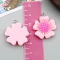 Pink resin flower pendant with metal ring for DIY jewelry making 3cm size view - Pink Resin Sun Flower Style