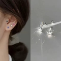 Pendientes de corazón en plata S925 y circón con cierre de rosca en varios colores vivos - Cierre de Rosca (2132) / Circonita Blanca