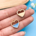 Hemelblauwe hartvormige emaille hanger met gouden afwerking voor DIY sieraden - Meerblauw Emaille Hart (11015)