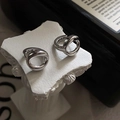 Boucles d'oreilles créoles torsadées en argent S925 avec finition argentée polie minimaliste - Argent