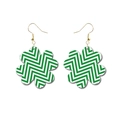 St. Patrick's Day bloemenoorbellen met groen en wit chevronpatroon van leer - Groen Wit Chevron Patroon (1)