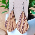 Boucles d'oreilles vintage goutte d'eau en cuir léopard marron pour femmes - Léopard Marron