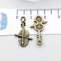Dettaglio di ciondoli a forma di violino in bronzo antico per creazione di gioielli - Stile Violino (5005)