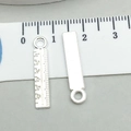 Macro detail of ruler shaped metal charms with scale markings for DIY jewelry making - 1pc Bright Silver Ruler 5*24mm (0.7g) (20216)