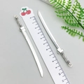 Detail of silver alloy katana pendants with ruler showing 10.5cm length for DIY jewelry - Antique Silver Sword (3116)