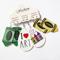 Set di orecchini per insegnanti con forme di pastelli e design in pelle I Love Art - Stile Pastello Verde Giallo e Tema Arte