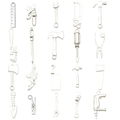 20 pieces set of silver metal mini hardware tool charms for DIY jewelry making - Mixed 20pcs Bright Silver Tool Series (23g) (SN903)